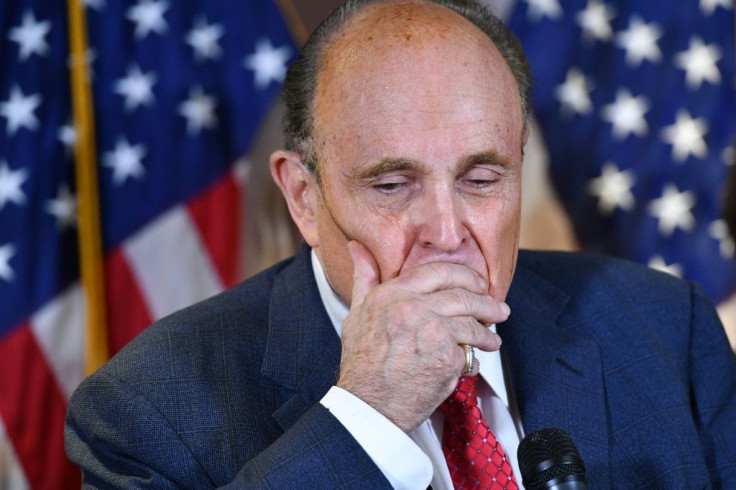 Donald Trump's former personal lawyer Rudy Giuliani speaks during a press conference at the Republican National Committee headquarters in Washington, DC, on November 19, 2020