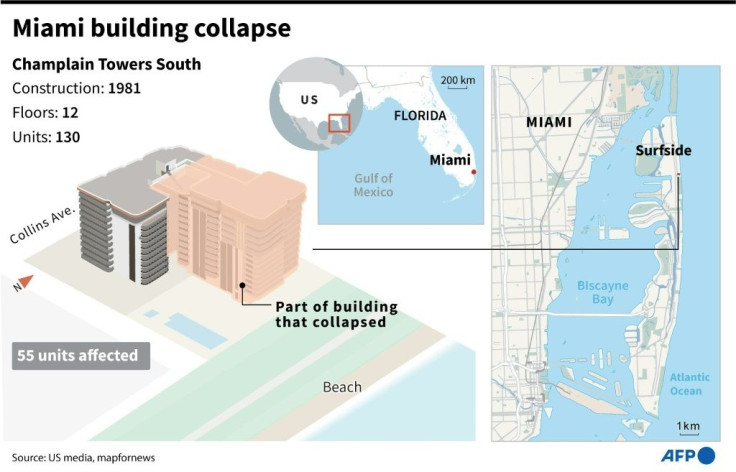 Facts and maps on the apartment building that collapsed in Miami, Florida