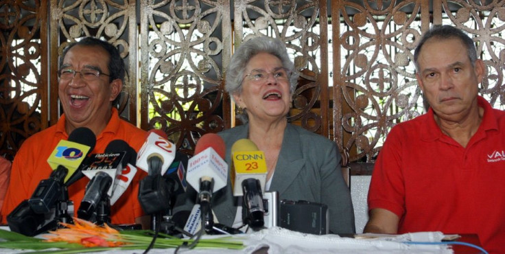Nicaraguan journalist Pedro Joaquin Chamorro (R), pictured 2006 with his mother, former president Violeta Barrios de Chamorro (C), and brother-in-law Edmundo Jarquin, is the latest opposition figure to be detained ahead of the presidential election