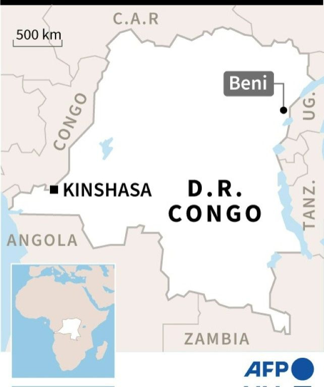 Beni is in the vast central African country's North Kivu region, which has been under a "state of siege" since May as federal forces attempt to crack down on militia groups waging a bloody conflict