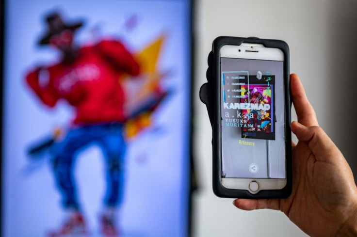 Some digital works featured at CrypTokyo have augmented reality features, coming alive when viewed through a smartphone screen