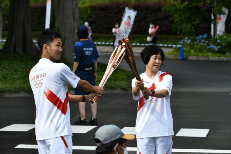 The torch relay has been regularly interrupted by virus restrictions