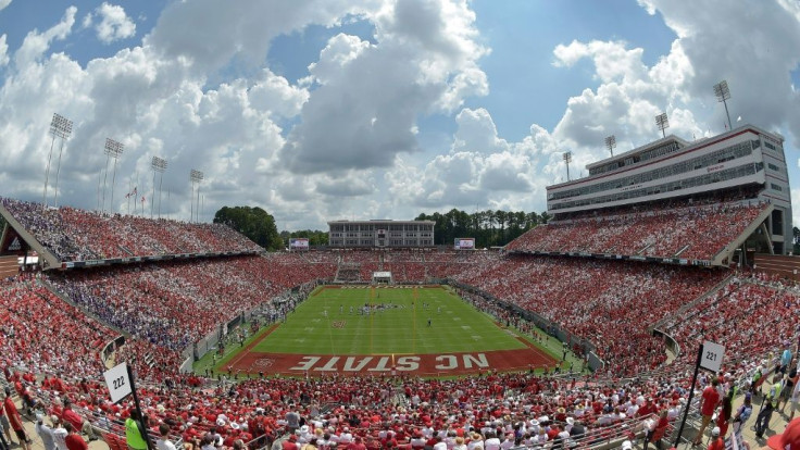 Fans pack a stadium in North Carolina for a US college football game in 2018