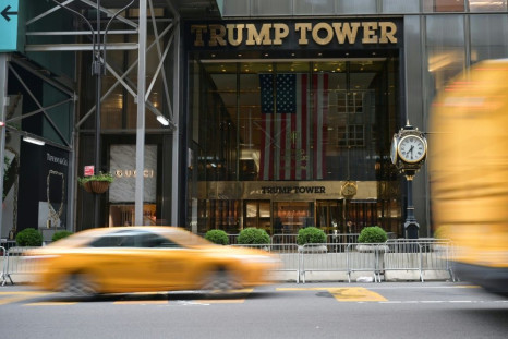Traffic drives past the Trump Tower building in Manhattan, on July 1, 2021 in New York