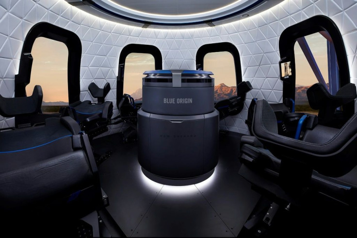 The interior of the Blue Origin crew capsule