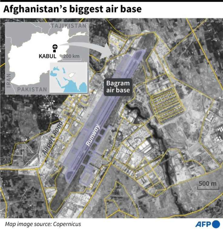 Graphic on Bagram Air Base in Afghanistan