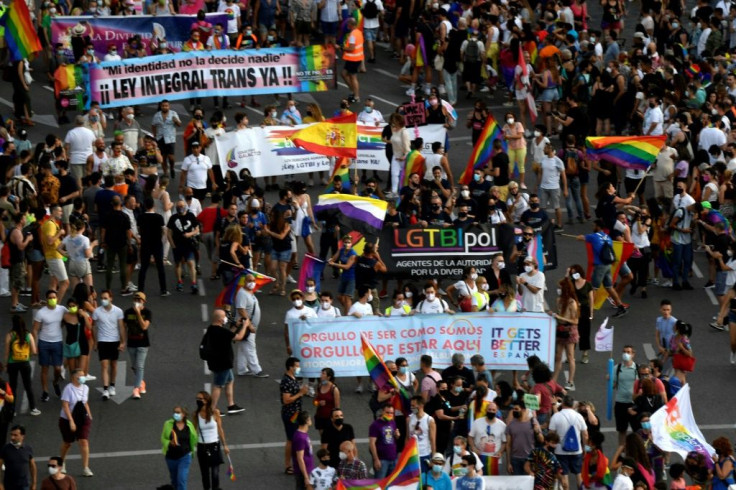Some marchers carried banner promoting the proposed change of the law to promote Trans rights