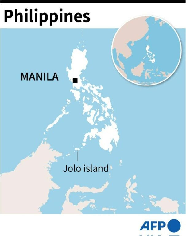 Map locating the island of Jolo in the Philippines