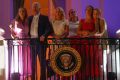 US President Joe Biden (2nd L), First Lady Jill Biden (3rd L), daughter Ashley Biden (2nd R) and granddaughters Finnegan Biden (L), Naomi Biden (3rd R) and Maisy Biden (R) watch fireworks from the White House July 4, 2021