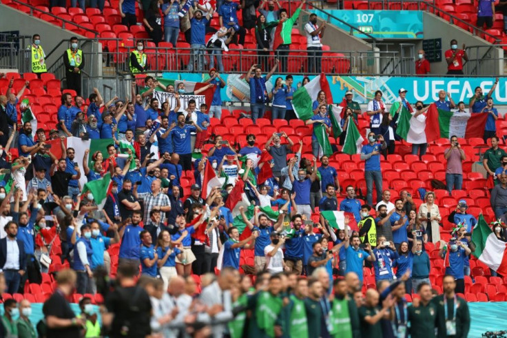 Italy supporters at Wembley for their team's game against Austria in the last 16