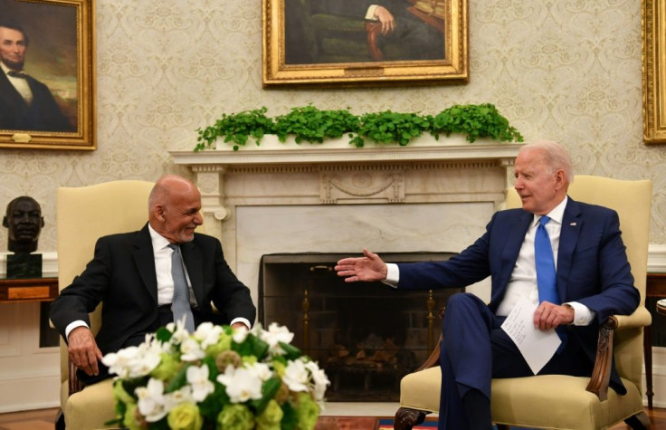 President of Afghanistan Ashraf Ghani meets with US President Joe Biden at the White House in June