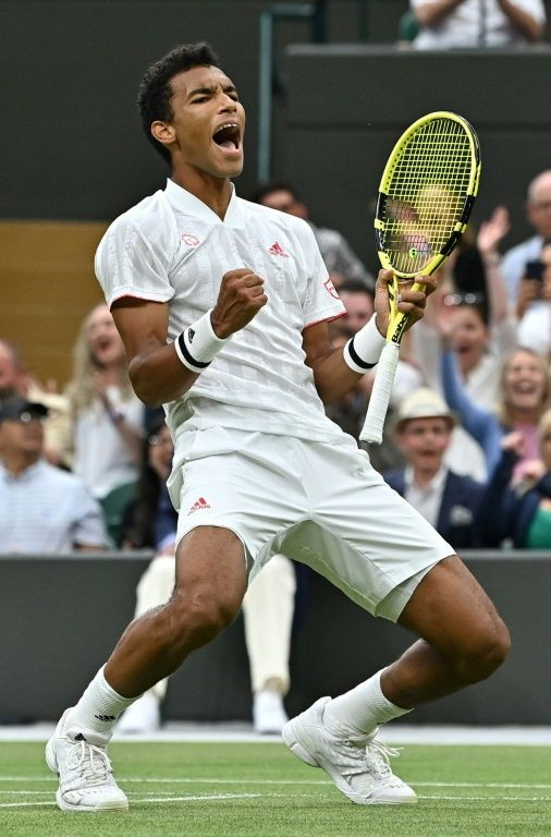 Moment of joy: Canada's Felix Auger-Aliassime reacts after beating Germany's Alexander Zverev