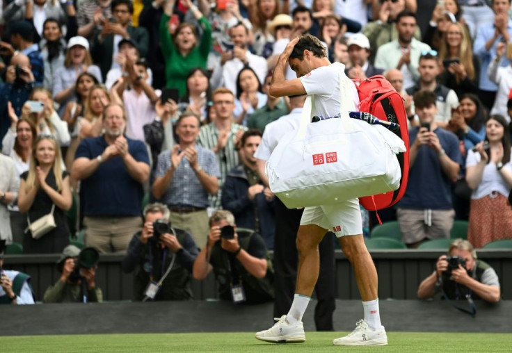 The end? Roger Federer leaves the court after losing to Poland's Hubert Hurkacz