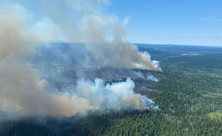 A wildfire in British Columbia on July 2, 2021, one of more than 170 blazes fueled by a record-smashing heat wave