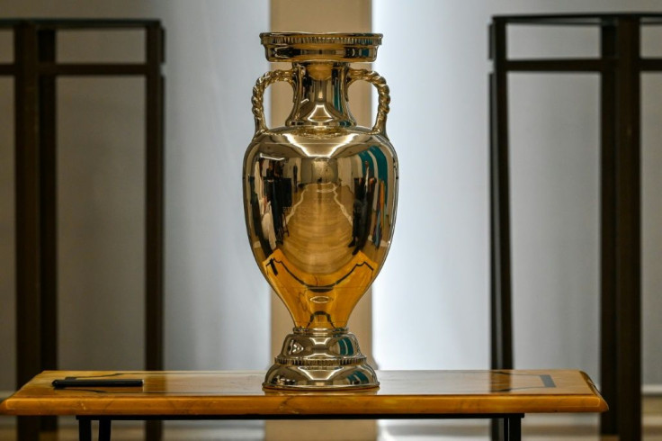 The prize: the European Championship trophy awaits either England or Italy