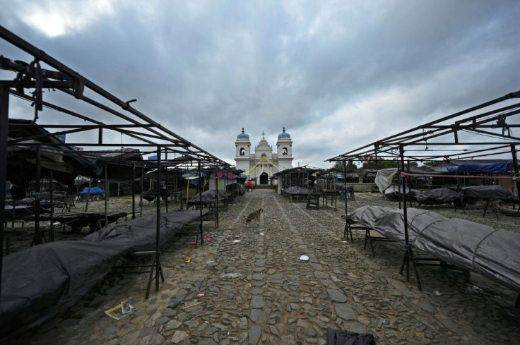 The indigenous town of San Martin Jilotepeque in Guatemala has seen shops were closed and streets deserted as 90,000 residents were confined