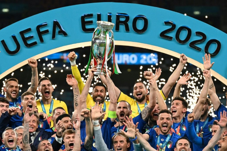 Italy celebrate winning Euro 2020 at Wembley