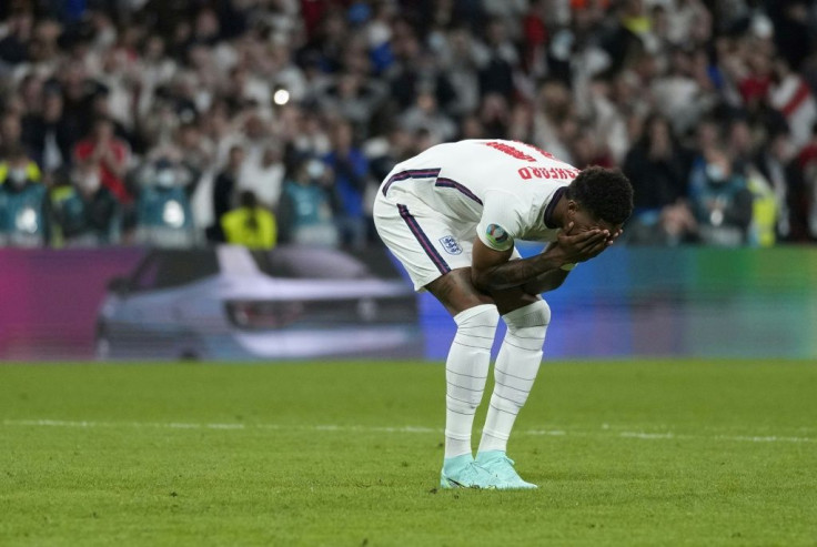 England forward Marcus Rashford missed in the penalty shoot-out