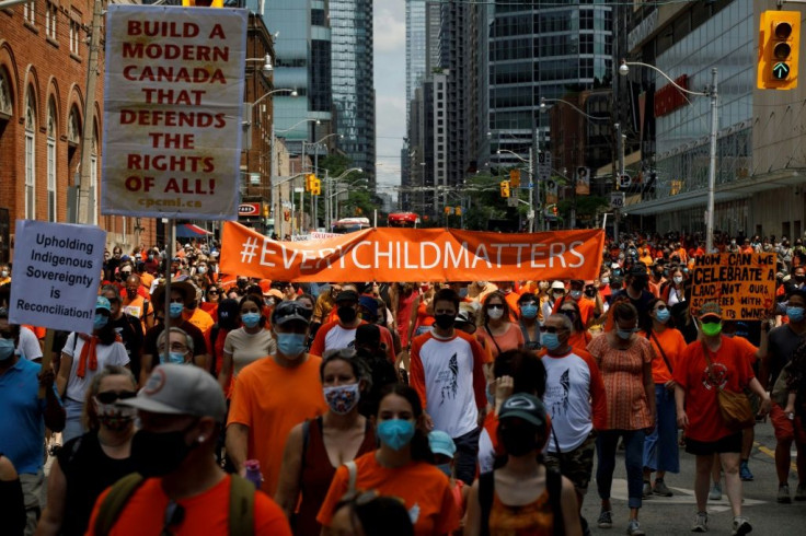 The find was the latest in a series of grim discoveries of the graves of indigenous students that have led to protests across Canada, including this recent demonstration in Toronto