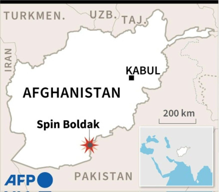 Map of Afghanistan locating Spin Boldak where Taliban and government troops clashed July 14