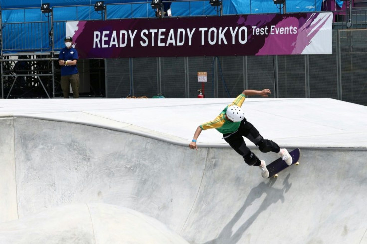 Ready to roll: Sota Tsuji of Japan competing in a test event at the Olympic skateboarding venue in May