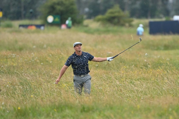 Rough day: US golfer Bryson DeChambeau struggled off the tee during his opening round at the British Open