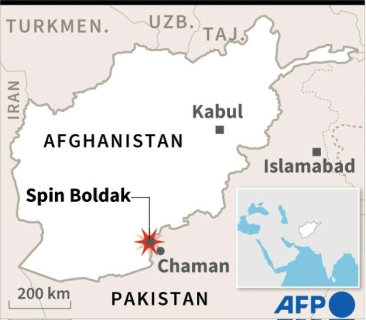 Map of Afghanistan locating Spin Boldak where Afghan forces clashed with Tablian fighters July 16 after launching an operation to retake the border post