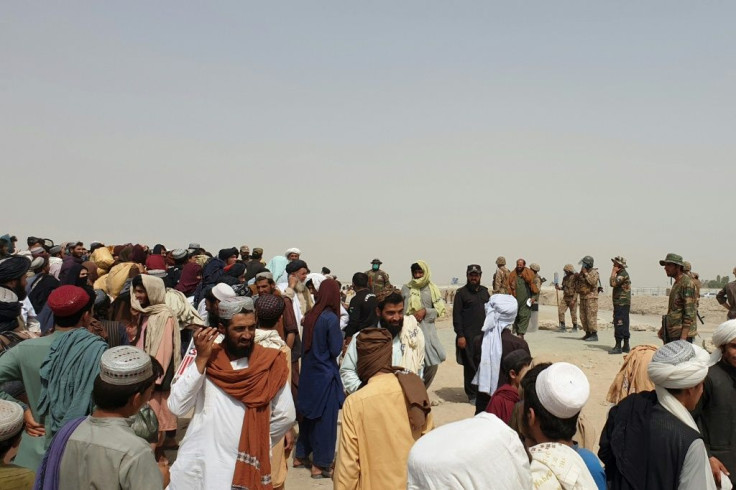People have been gathering at the the border town of Chaman in Pakistan
