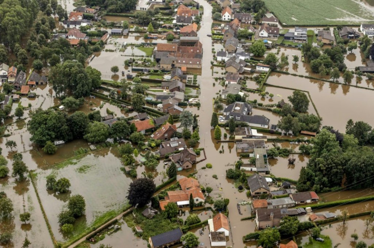 Brommelen in the Netherlands was flooded after a levee of the Juliana Canal broke