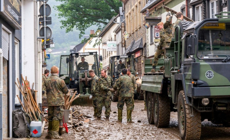 German soldiers have been called in to help with the cleanup