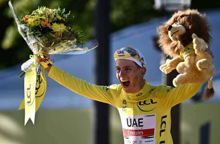 Team UAE Emirates' Tadej Pogacar was exultant after closing out the final stage