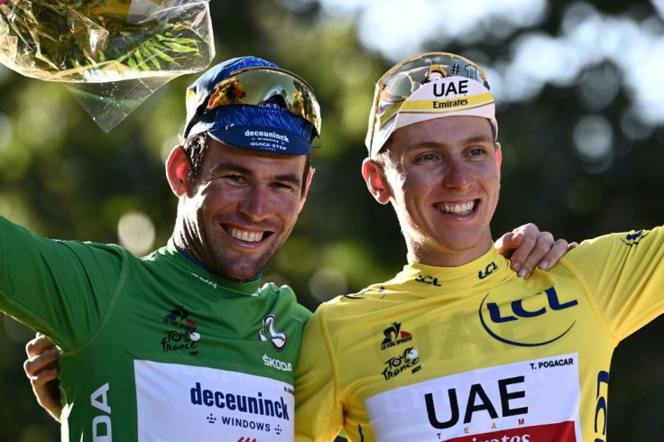 Tadej Pogacar (R) and Mark Cavendish triumphed for different eras
