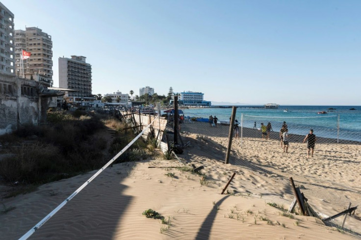 The seaside in the fenced-off area of Varosha. Cyprus has been divided since 1974, when Turkey occupied its northern third in response to a coup orchestrated by an Athens-backed junta seeking to annex the island to Greece