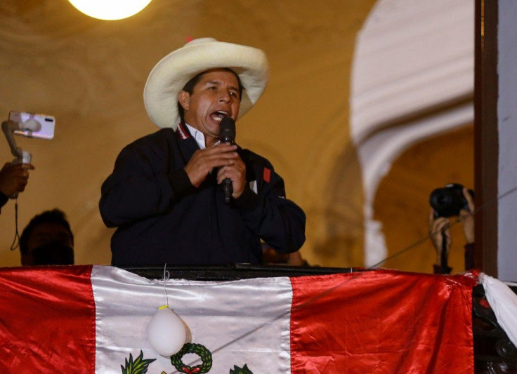 Peruvian leftist presidential candidate Pedro Castillo in Lima after the June 6, 2021 election