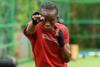 Kenyan boxer Christine Ongare trains ahead of the Tokyo Olympics