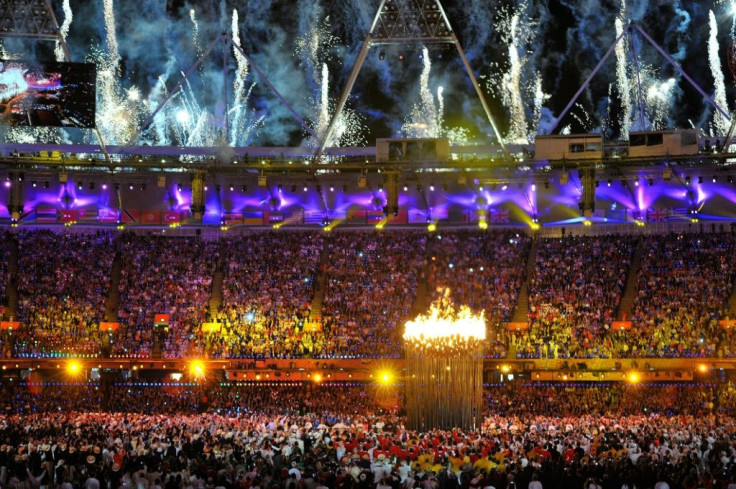 The Olympic Flame is lit during the opening ceremony of the London 2012 Summer Games