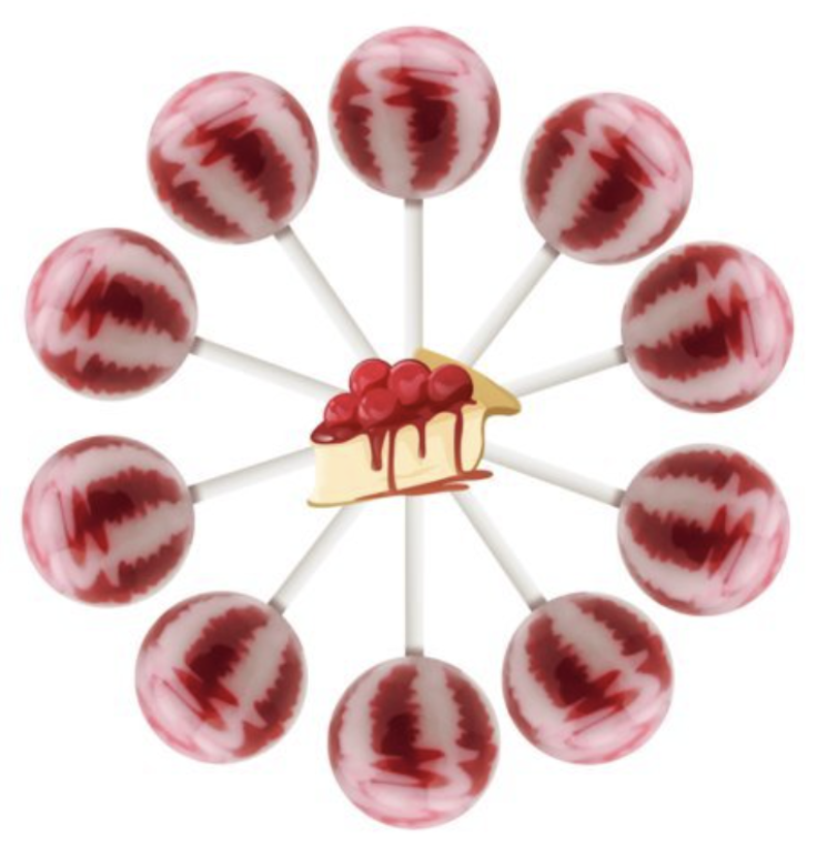 Cherry Cheesecake Cream Swirl Lollipop
