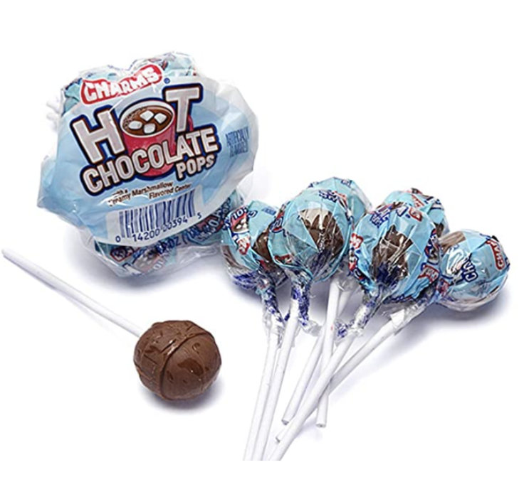 Hot Chocolate Pops with Marshmallow Flavored Center