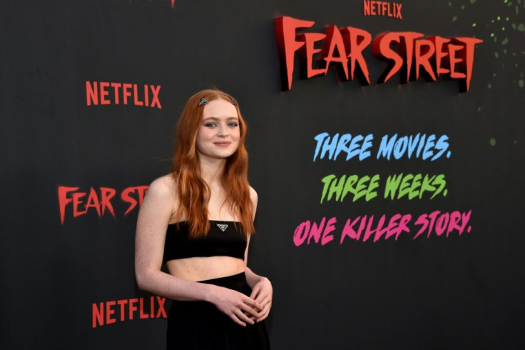 Actress Sadie Sink arrives for the Netflix premiere of "Fear Street Trilogy" at the LA Historic Park in Los Angeles on June 28. Netflix said its quarterly results reflected "choppiness" from trends stemming from the pandemic