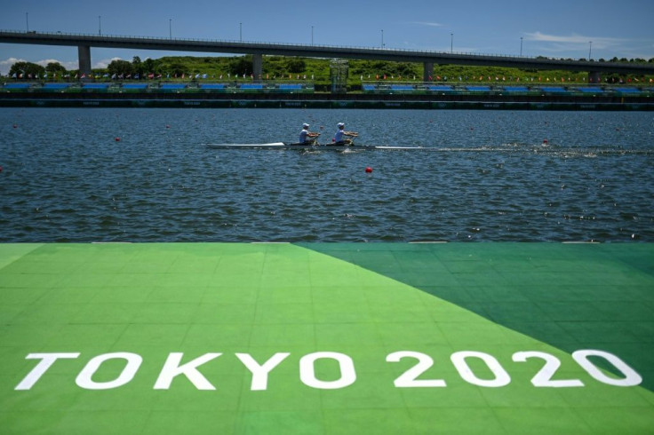 Rowing teams are training at the Sea Forest Waterway in Tokyo