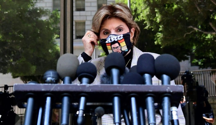 Victims lawyer Gloria Allred arrives to speak to the press outside the court on July 21, 2021, after Harvey Weinstein pleaded not guilty in Los Angeles
