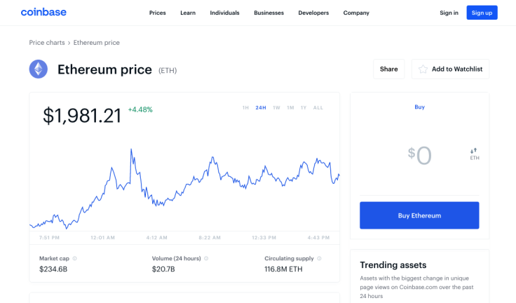 How To Buy Ethereum On Coinbase In 5 Easy Steps | IBTimes
