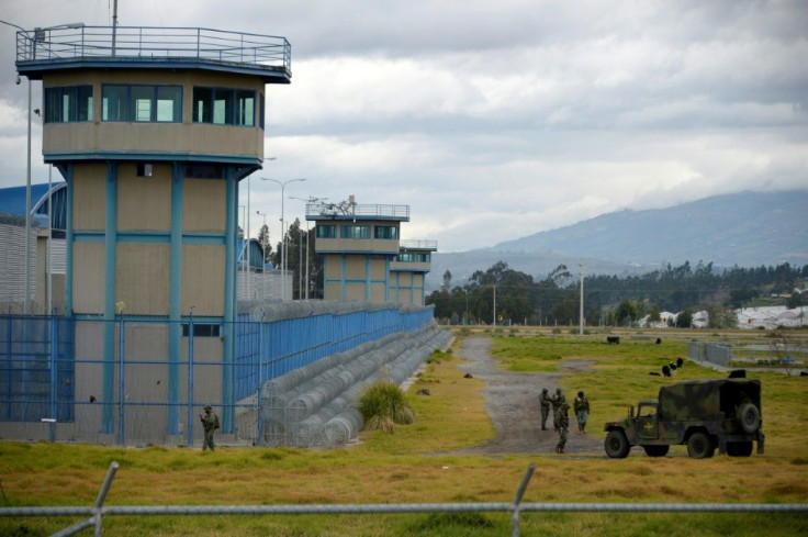 Soldiers patrolled the perimiter of the Sierra Centro Norte prison in Latacunga, Ecuador, following deadly riots in two other prisons