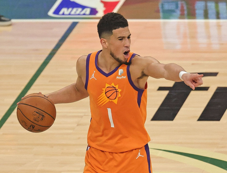 Devin Booker #1 of the Phoenix Suns