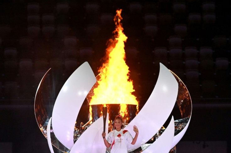 Japanese tennis star Naomi Osaka lit the cauldron at the Tokyo Olympics opening ceremony