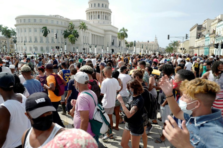 Thousands took to the streets of Cuba on July 11 in some 40 cities and towns chanting "Freedom!" and "Down with the dictatorship!"