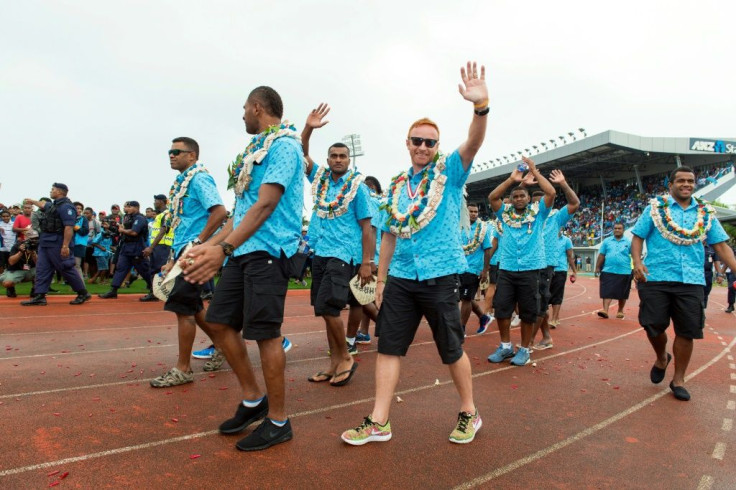 Fiji's rugby players received a heroes' welcome after winning gold in 2016