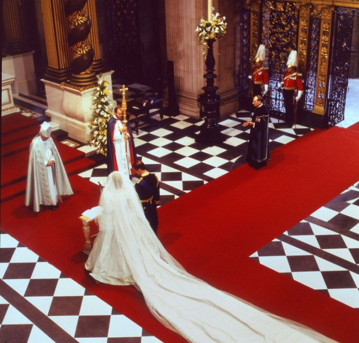Here comes the bride: Prince Charles and Lady Diana Spencer at their wedding at St Paul's Cathedral on July 29, 1981