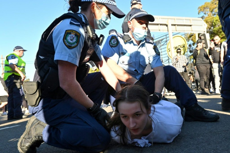 Police in Sydney detained some protesters