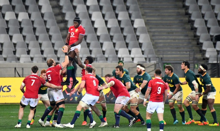 British and Irish Lions lock and man of the match Maro Itoje wins a lineout during the first Test against South Africa in Cape Town on Saturday